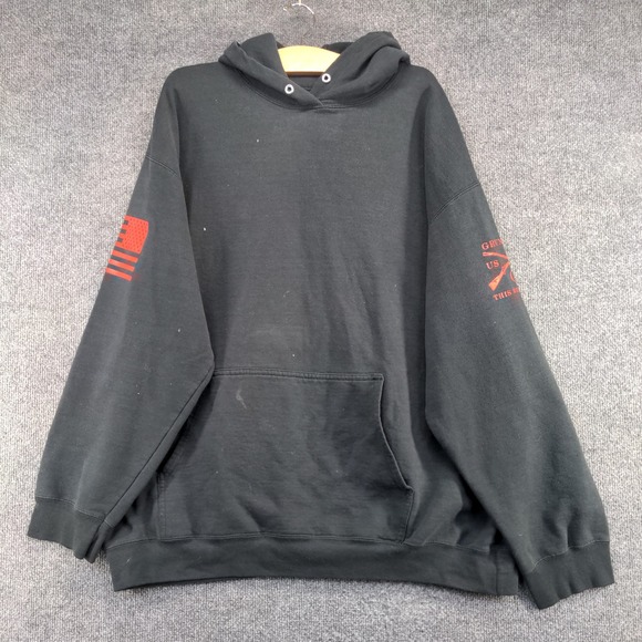 Grunt Style Men's Pullover Hoodie Black Size XXL Military Patriotic Graphic - Picture 2 of 13